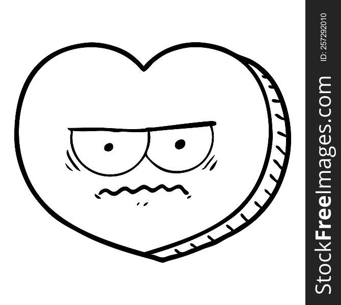 cartoon angry heart. cartoon angry heart