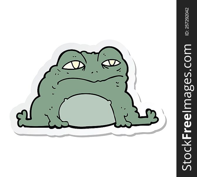 Sticker Of A Cartoon Toad