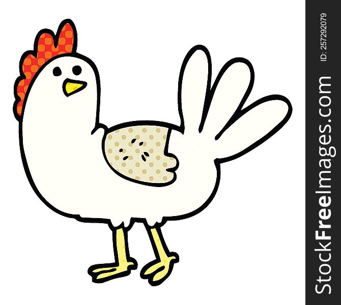 Comic Book Style Cartoon Chicken