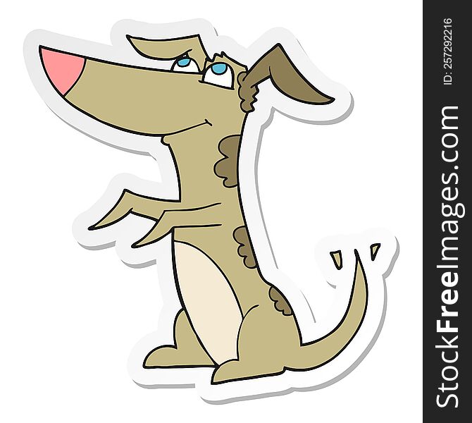 sticker of a cartoon dog