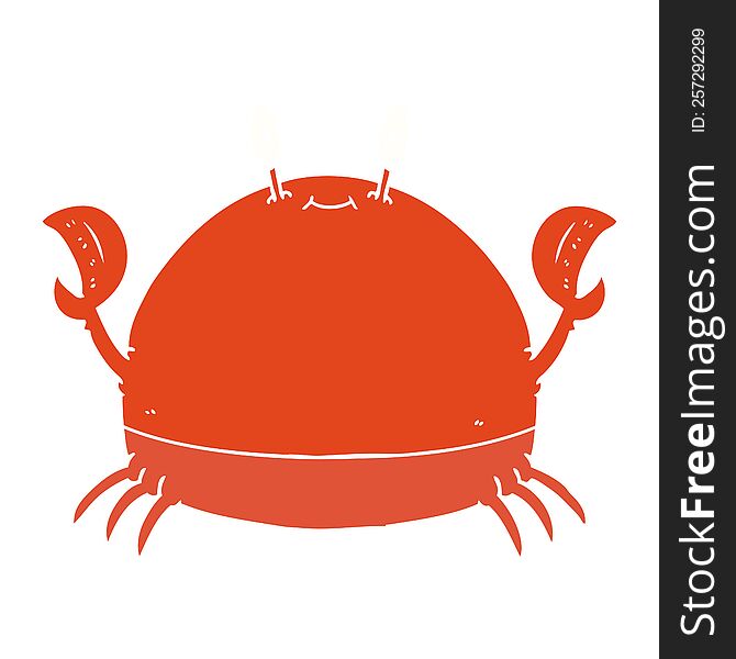 flat color style cartoon crab