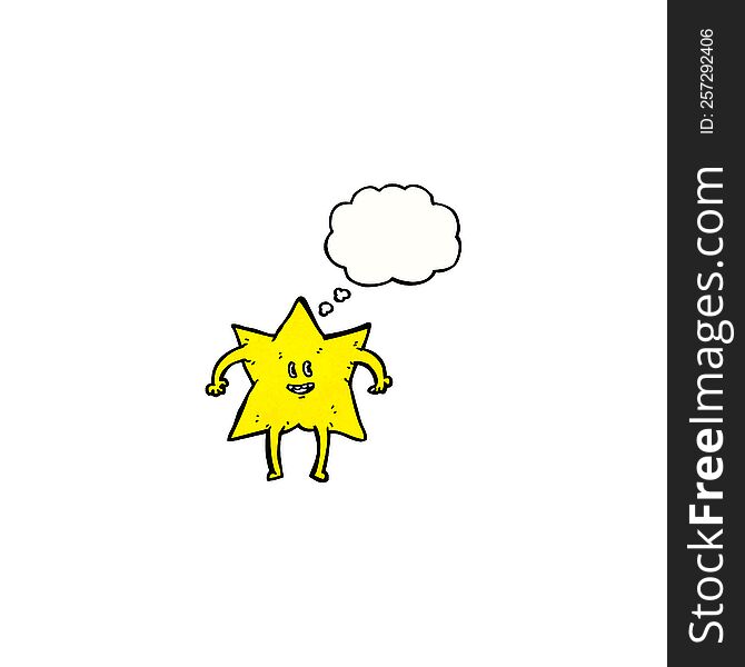 star cartoon character with thought bubble