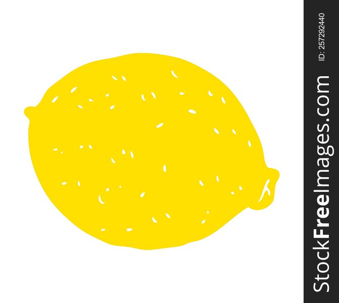 Flat Color Illustration Of A Cartoon Lemon