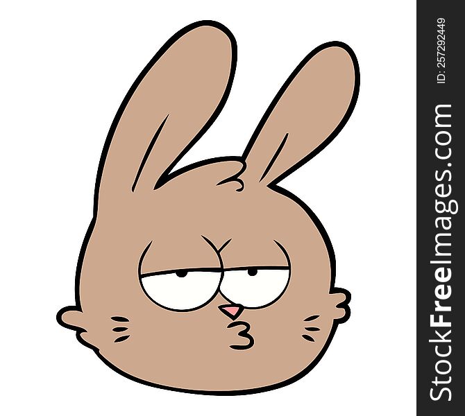 cartoon jaded rabbit face. cartoon jaded rabbit face