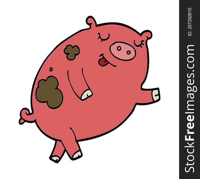 cartoon dancing pig