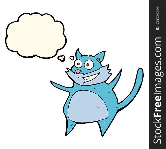 Funny Cartoon Cat With Thought Bubble