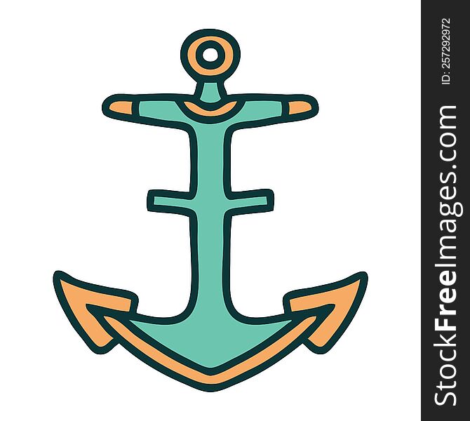 tattoo style icon of an anchor