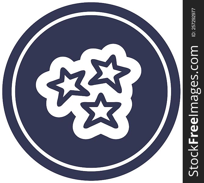 star shapes circular icon symbol