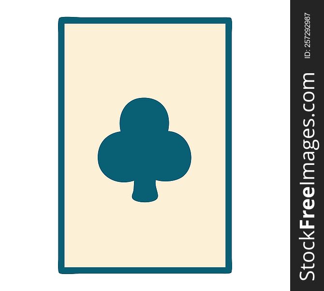 iconic tattoo style image of the ace of clubs. iconic tattoo style image of the ace of clubs