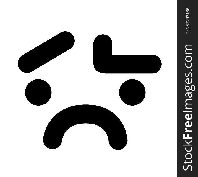 simple disappointed face icon