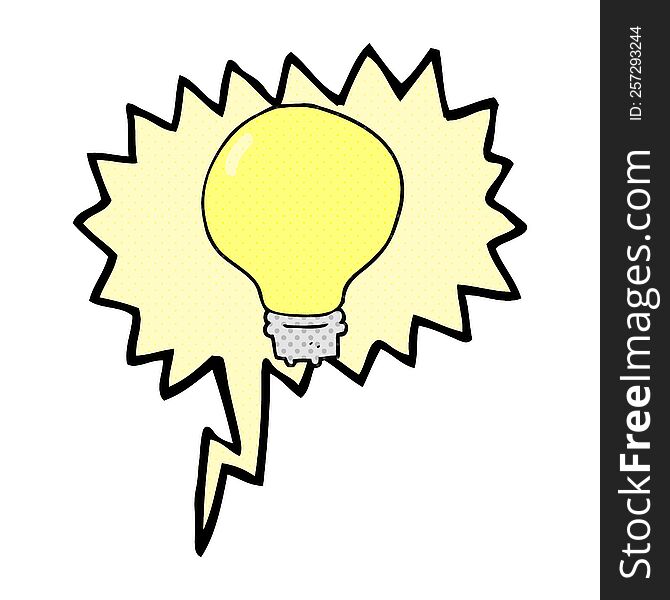 comic book speech bubble cartoon light bulb