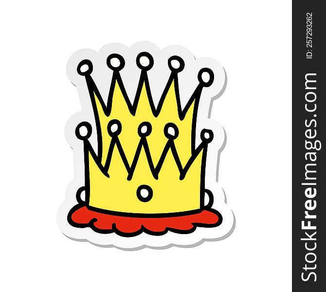 Sticker Cartoon Doodle Of Two Crowns