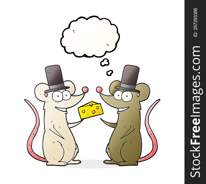 Thought Bubble Cartoon Mice With Cheese