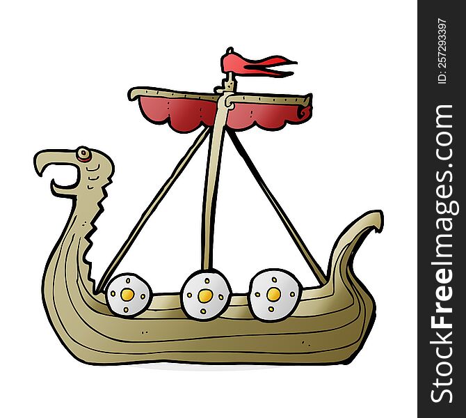 Cartoon Viking Ship