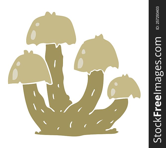 flat color style cartoon mushrooms