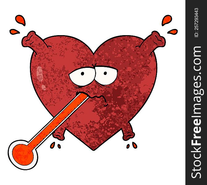 cartoon unhealthy heart. cartoon unhealthy heart