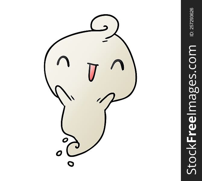 Gradient Cartoon Kawaii Cute Dead Ghost