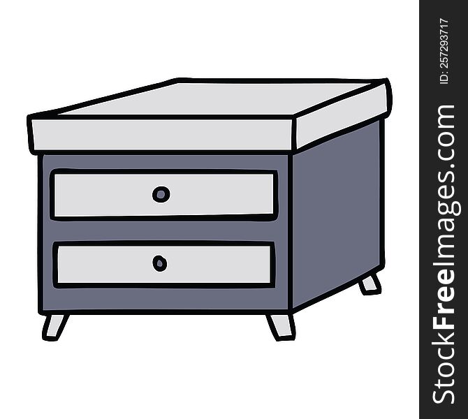 cartoon doodle of a bedside table