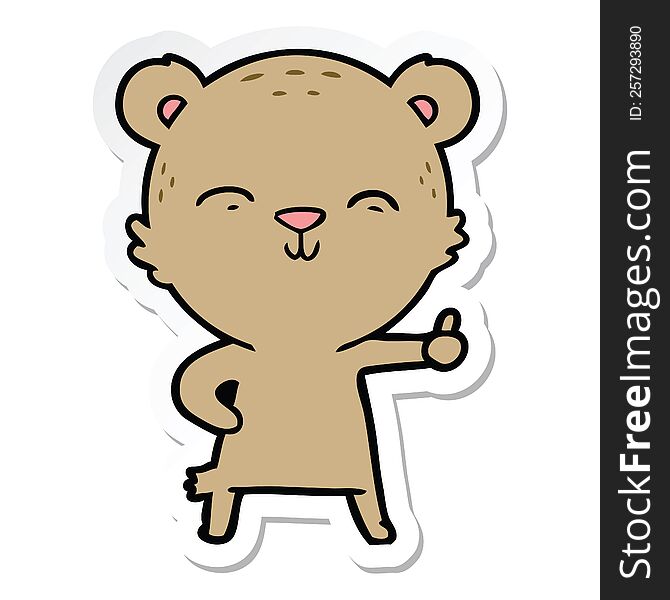 Sticker Of A Happy Cartoon Bear