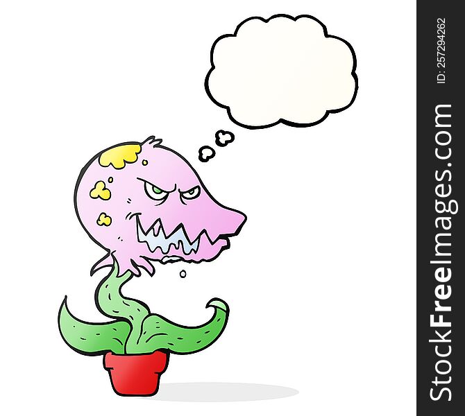 thought bubble cartoon monster plant