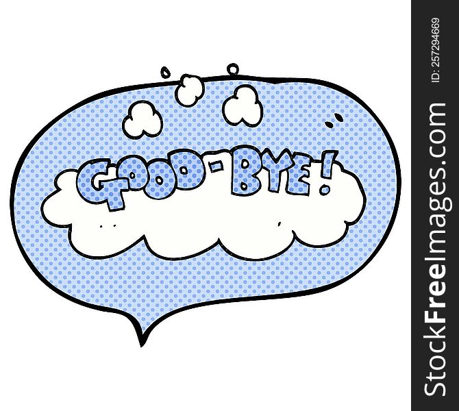 Comic Book Speech Bubble Cartoon Good-bye Symbol