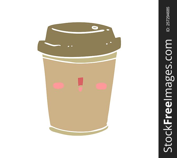 flat color style cartoon take out coffee