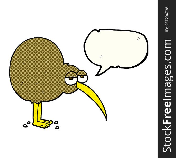 Comic Book Speech Bubble Cartoon Kiwi