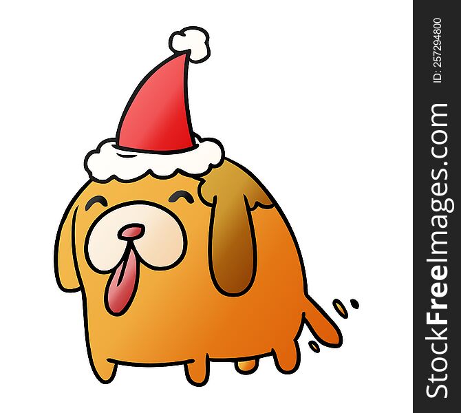 Christmas Gradient Cartoon Of Kawaii Dog