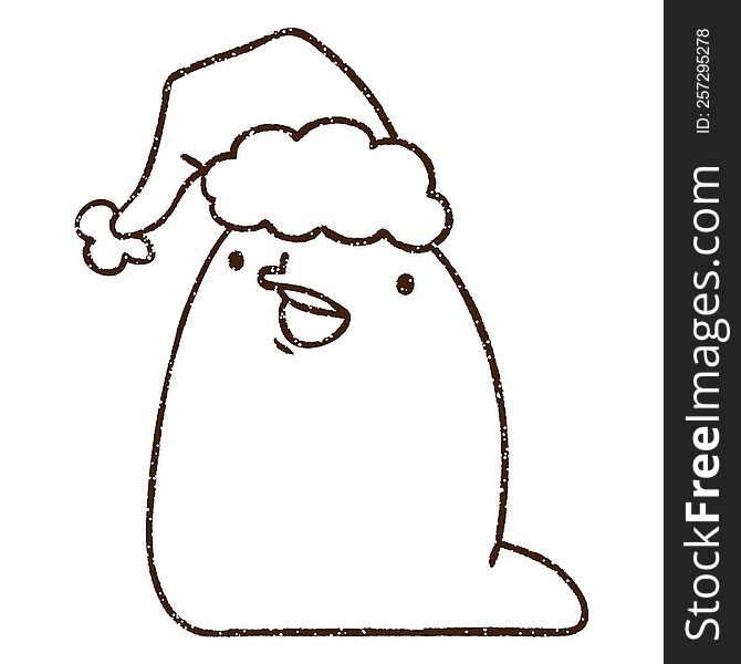 Christmas Slug Charcoal Drawing