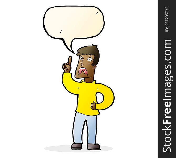 cartoon man with complaint with speech bubble