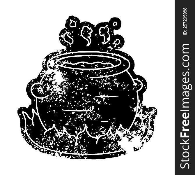 Grunge Icon Drawing Of A Pot Of Stew