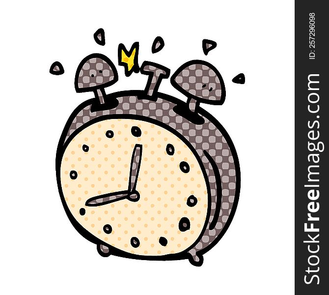 cartoon doodle alarm clock