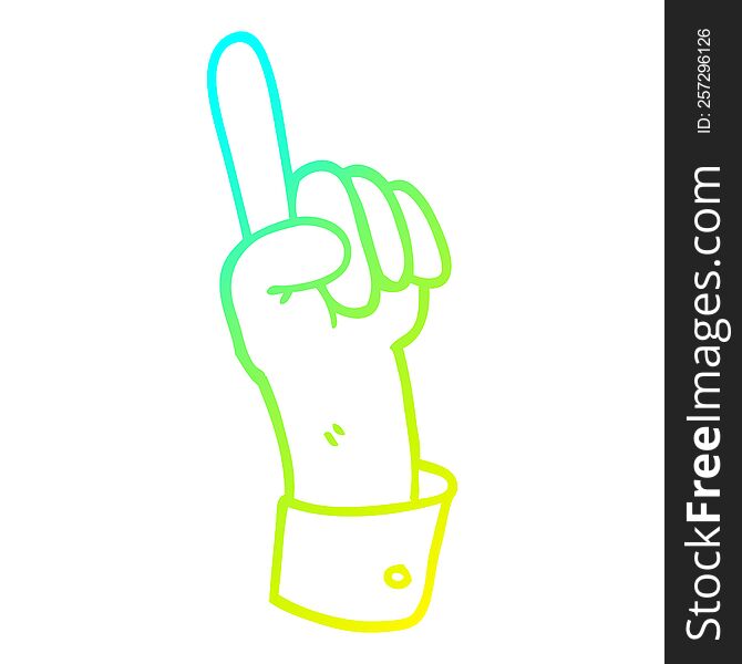 cold gradient line drawing of a carton of hand gesture
