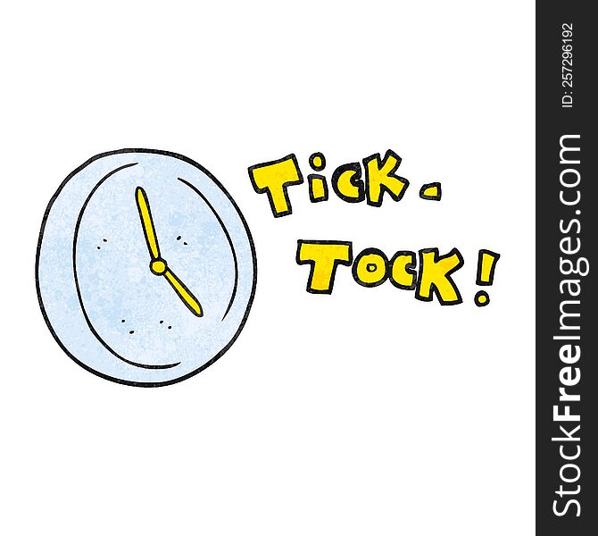 freehand textured cartoon ticking clock