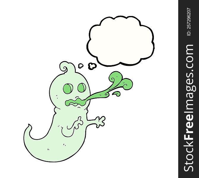 Thought Bubble Cartoon Slimy Ghost