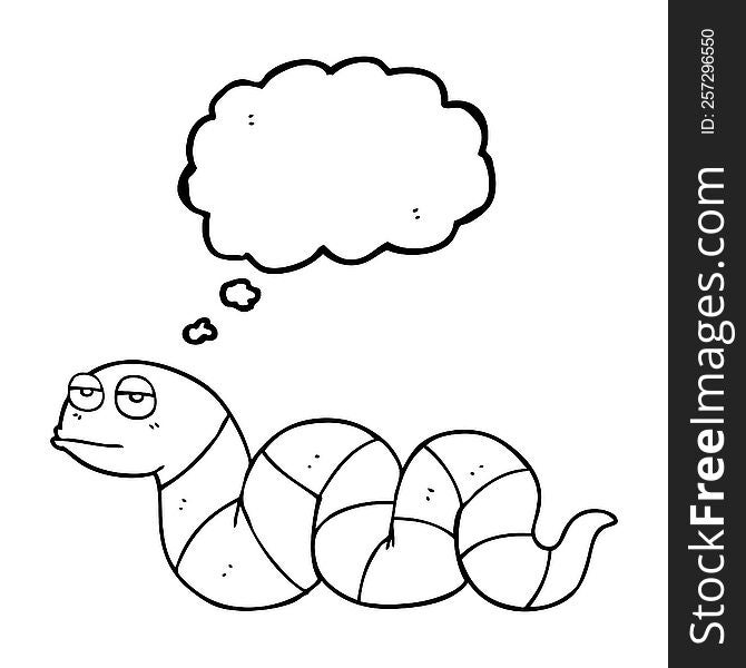 Thought Bubble Cartoon Bored Snake