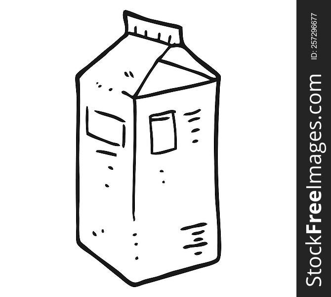 Black And White Cartoon Milk Carton