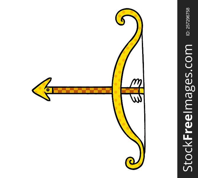 Cartoon Doodle Of A Bow And Arrow