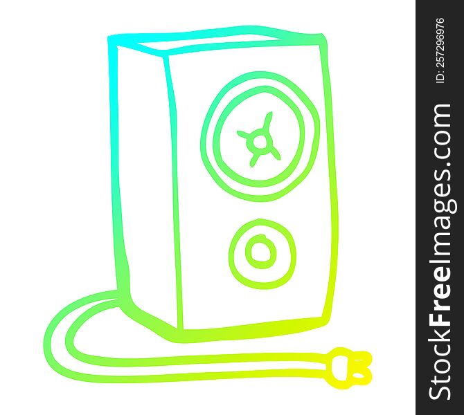 cold gradient line drawing of a cartoon speaker