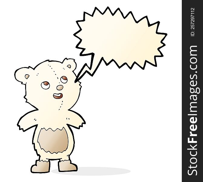 Cartoon Polar Bear With Speech Bubble