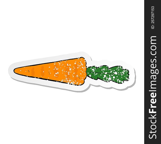Distressed Sticker Of A Cartoon Carrot