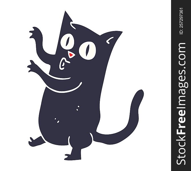 cartoon doodle spooky black cat