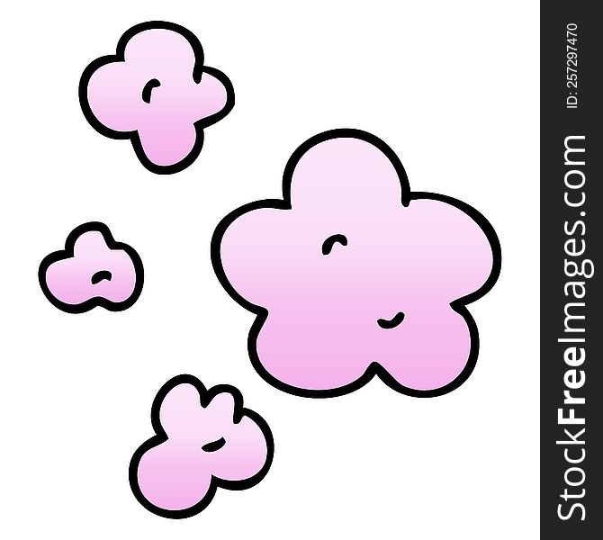 gradient shaded quirky cartoon clouds. gradient shaded quirky cartoon clouds