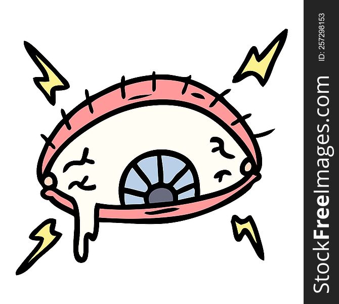 Cartoon Doodle Of An Enraged Eye