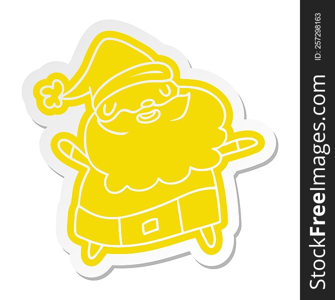 Cartoon Sticker Kawaii Of Santa Claus