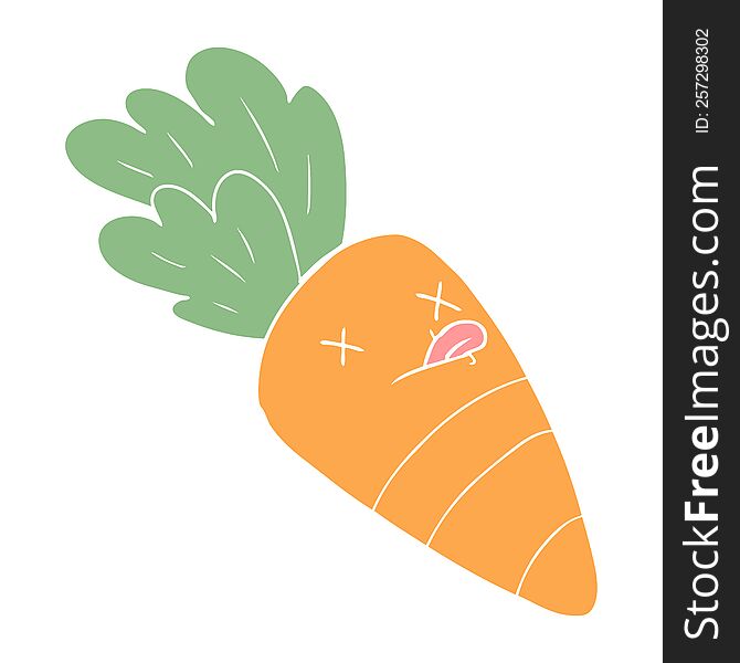 flat color style cartoon dead carrot