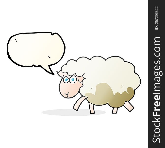 Speech Bubble Cartoon Muddy Sheep