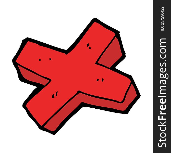 cartoon negative cross symbol