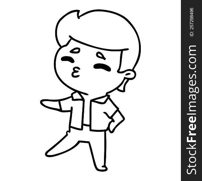 line drawing kawaii 1950 cute boy