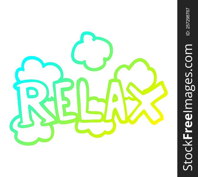 cold gradient line drawing cartoon relax symbol